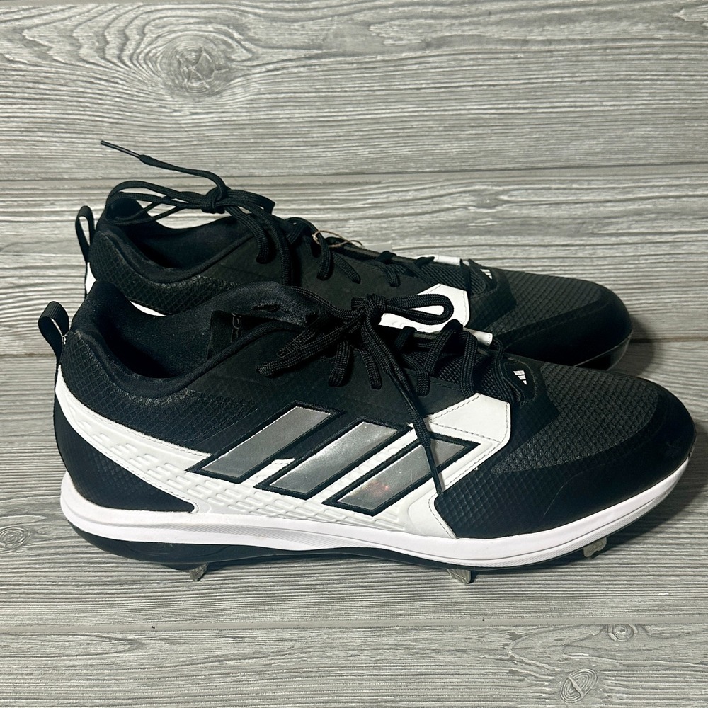Adidas Icon 8 Baseball Cleats‎ Black White Silver IG7098 Mens 17 New